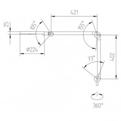 Plan loupe avec éclairage LED sur bras articulé