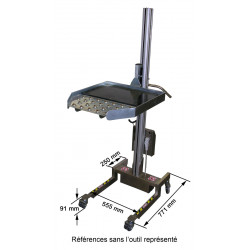 Dimensions du châssis inox du mini chariot électrique