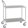 Desserte 2 plateaux revêtement inox dossier vertical