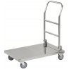 Chariot inox 18/0 1 plateau dossier rabattable