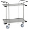 Desserte inox 18/8 2 plateaux dossier horizontal