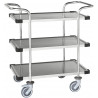 Desserte inox 18/8 3 plateaux dossier horizontal
