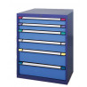 Armoire métallique d'atelier 6 tiroirs bâti bleu