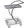 Mini chariot de service design avec 1 tablette et 1 panier