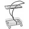 Mini chariot de service design avec 1 tablette grillagée et 1 panier