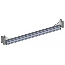 Traverse alu 60x30 pour fixation d'accessoires sur montants perforés