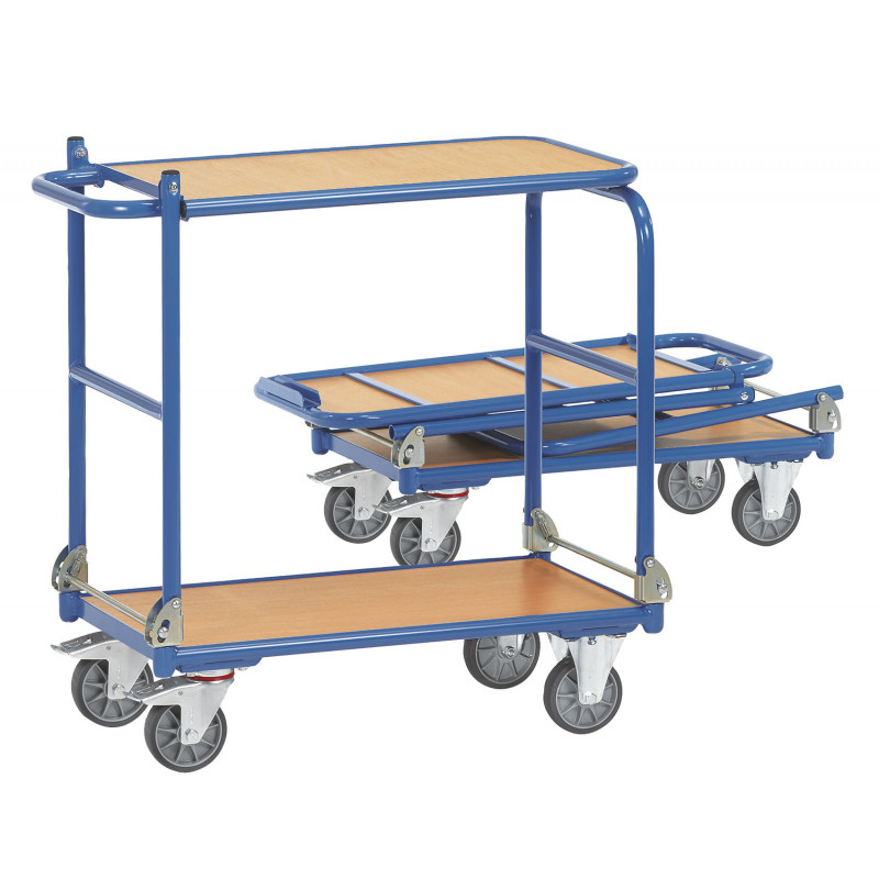 Chariot pliable avec 2 plateaux Chariot pliable avec 2 plateaux