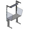 Vitre de protection latérale profondeur 600 mm sur poste de travail profondeur 600 mm