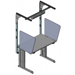 Vitre de protection latérale profondeur 600 mm sur poste de travail profondeur 750 mm