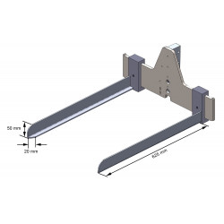 Dimensions fourches de levage chariot bacs CONGOST pour mini gerbeur