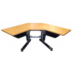 Bureau d'angle Lona, chaque plateau de table LxP 1.100 x 500 mm, X pieds