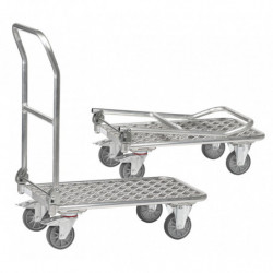 Chariot pliable tout aluminium avec 1 plateau