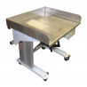 Table de travail mobile à manivelle ajustable en hauteur avec plateau inox