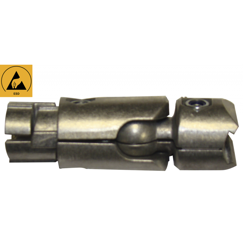 Jonction intérieure articulée à 90° sur rotule 2 tubes