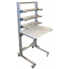 Exemple de poste de travail mobile en profilés aluminium avec aménagement frontal