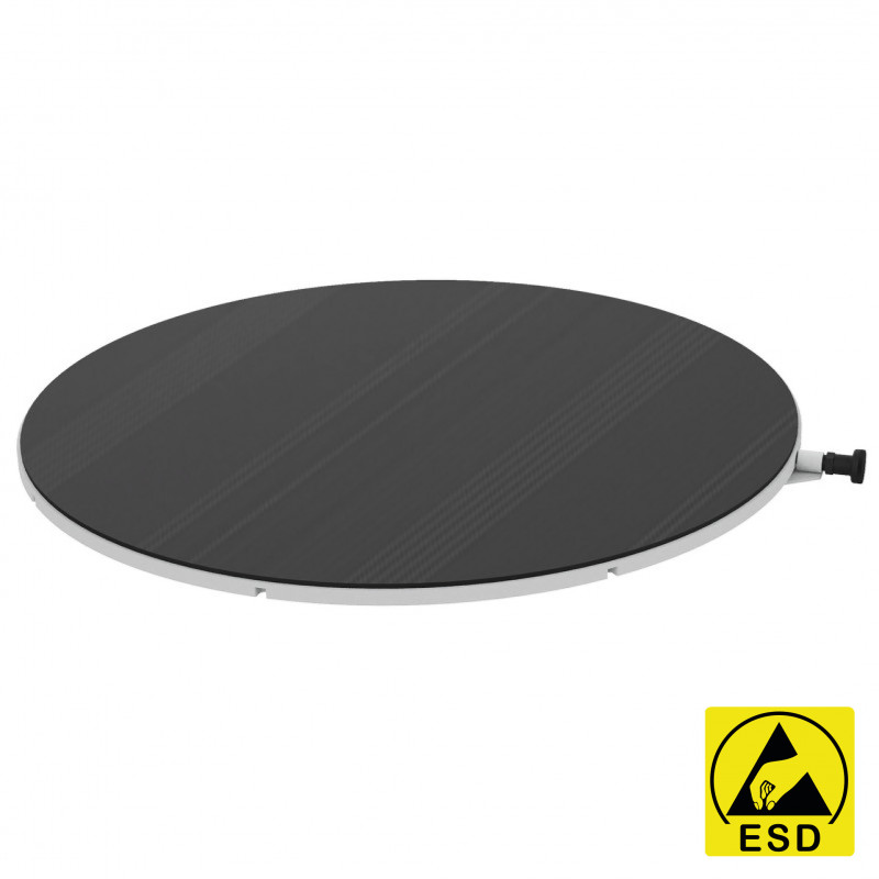 Plateau tournant extra plat acier, pvc freiné et indexable charge 60kg