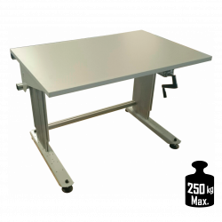 Table de travail ajustable manuelle avec dessus dissipatif (72L