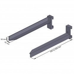 Dimensions fourches réversibles à écartement réglable pour mini gerbeur