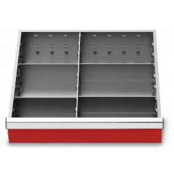 Organisateur de tiroirs 450 x 400 mm - 4 séparateurs (2 x 200 + 2 x 250 mm)