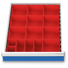 Organisateur de tiroirs 450 x 600 mm - 15 godets
