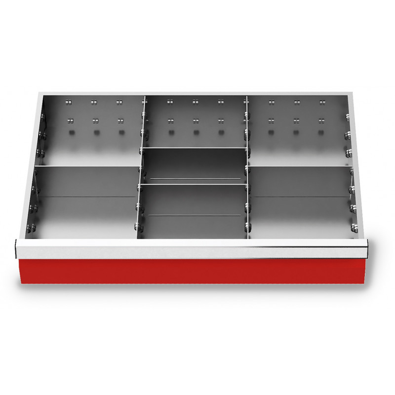 Organisateur de tiroirs 600 x 400 mm - 2 séparateur longitudinal + 4 séparateurs