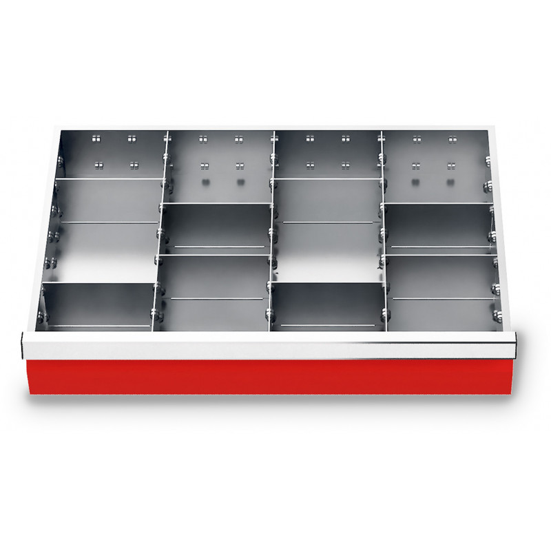 Organisateur de tiroirs 600 x 400 mm - 3 séparateur longitudinal + 8 séparateurs