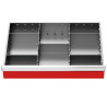 Organisateur de tiroirs 600 x 400 mm - 2 séparateur longitudinal + 5 séparateurs