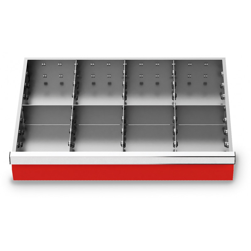 Organisateur de tiroirs 600 x 400 mm - 3 séparateur longitudinal + 4 séparateurs