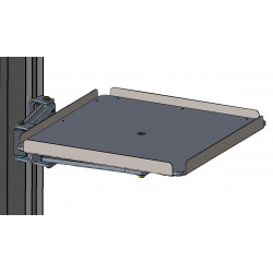 Tablette auxiliaire articulée non inclinable pour fixation sur profilé aluminium