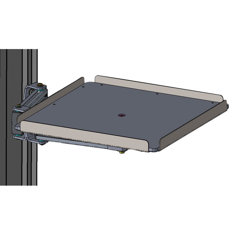 Tablette auxiliaire articulée non inclinable pour fixation sur profilé aluminium