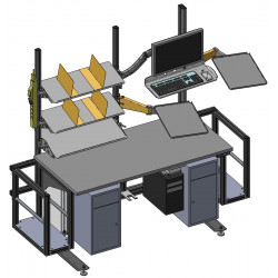 Poste d'emballage support cartons latéral