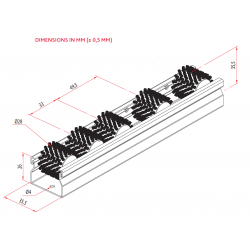 Rail galets roulettes brosses dimensions