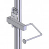Support rouleau sur bras articulé pour fixation sur montants profilés aluminium