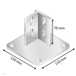 Plaque de support pour montant profilés aluminium 40 x 40 mm