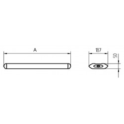 Dimensions Rampe d'éclairage à LED pour local industriel et bureau