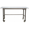 Table industrielle électrique structure inox et plateau PEHD, inox ou PVC