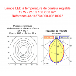 Lampe LED à température de couleur réglable 12 W