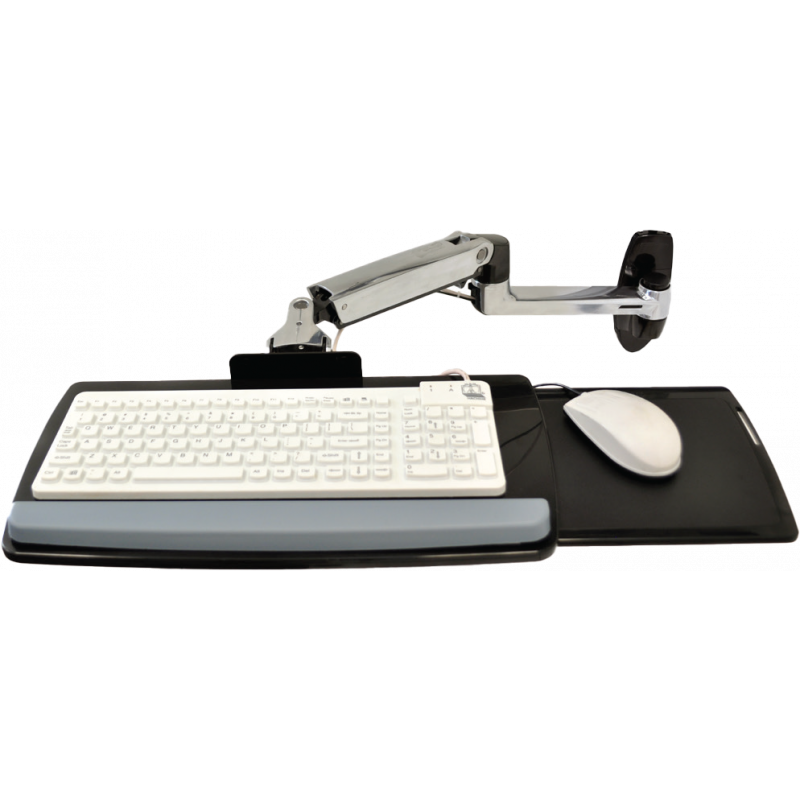 Tablette pour clavier et souris sur bras articulé Tablette pour clavier et souris sur bras articulé