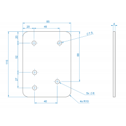 Dimensions platine de renfort