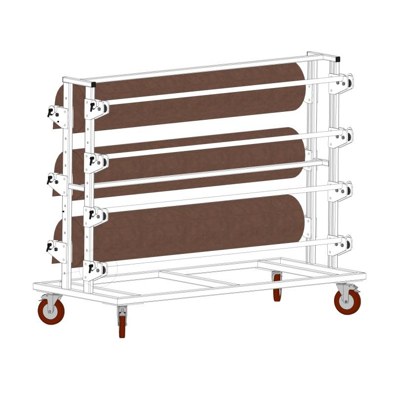 Chariot porte-rouleaux tissu