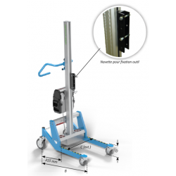 Dimensions châssis bas du mini gerbeur électrique 90PRX