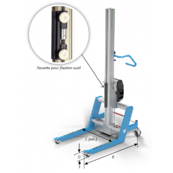 Dimensions mini gerbeur électrique 175 kg châssis bas