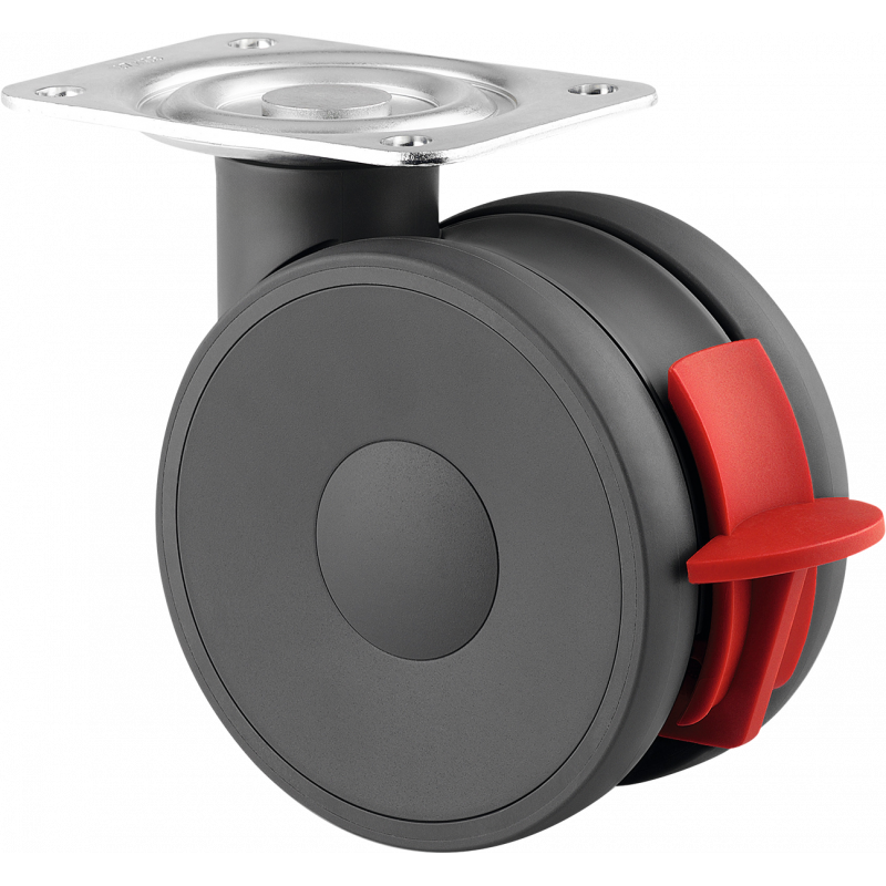 Roulette pivotante freinée à platine 150 kg