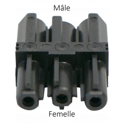 Connecteur Wieland avec une entrée femelle et une sortie mâle