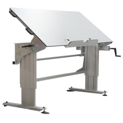 Poste de travail ergonomique hauteur réglable réglable par manivelle avec plateau inclinable manuellement