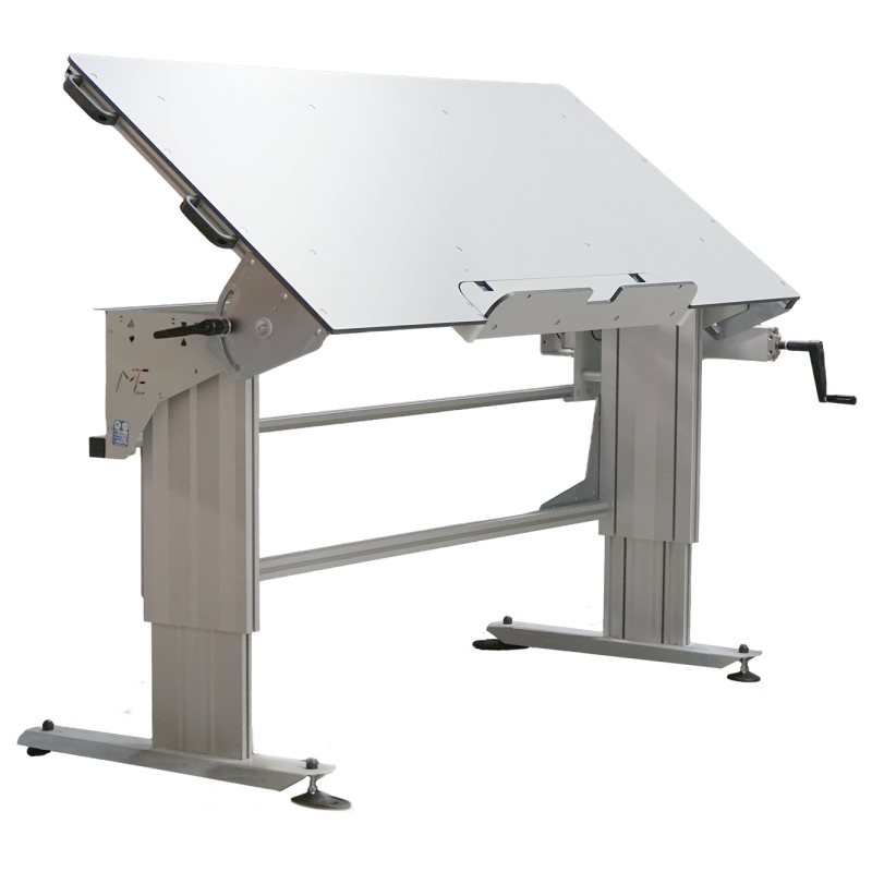 Poste de travail ergonomique hauteur réglable réglable par manivelle avec plateau inclinable manuellement