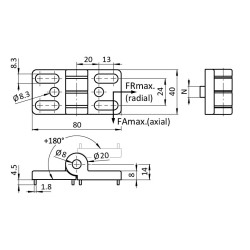 Charnière trous oblongs