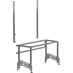 Poste de travail réglable en hauteur construction profilés aluminium