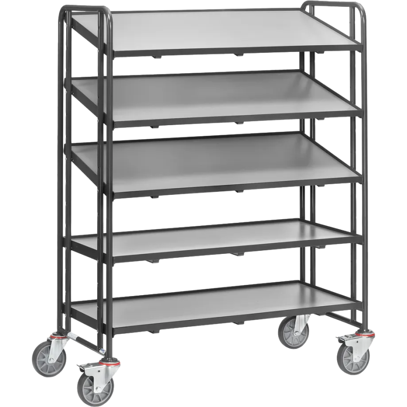 Chariot de mise à disposition de pièces 5 niveaux L 1240 x P 610 mm