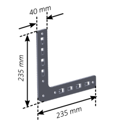 Gousset 235 x 235 mm pour structure profilé Aluminium